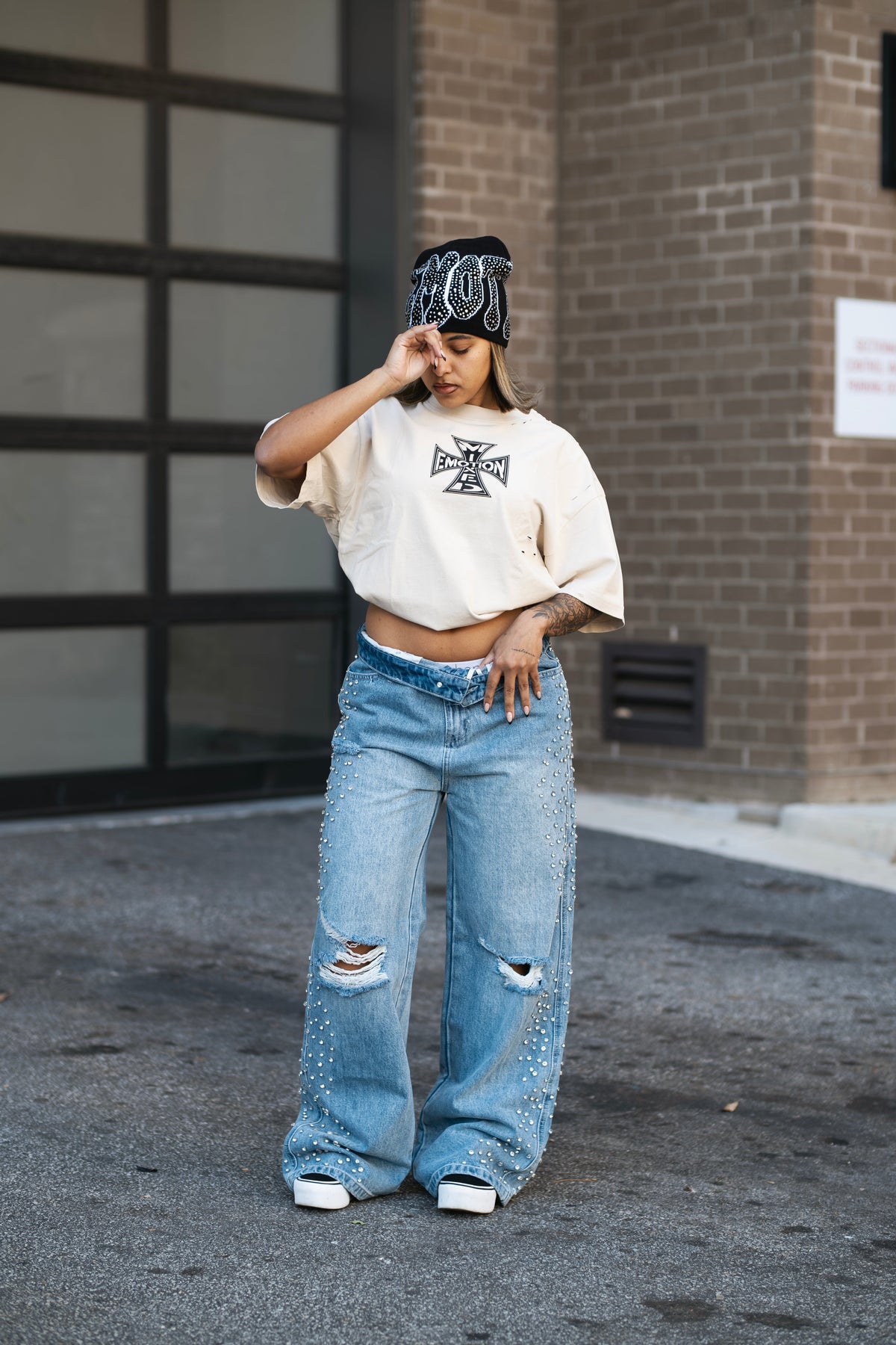 Mixed Emotion Blue ‘Stone’ Baggy Jeans