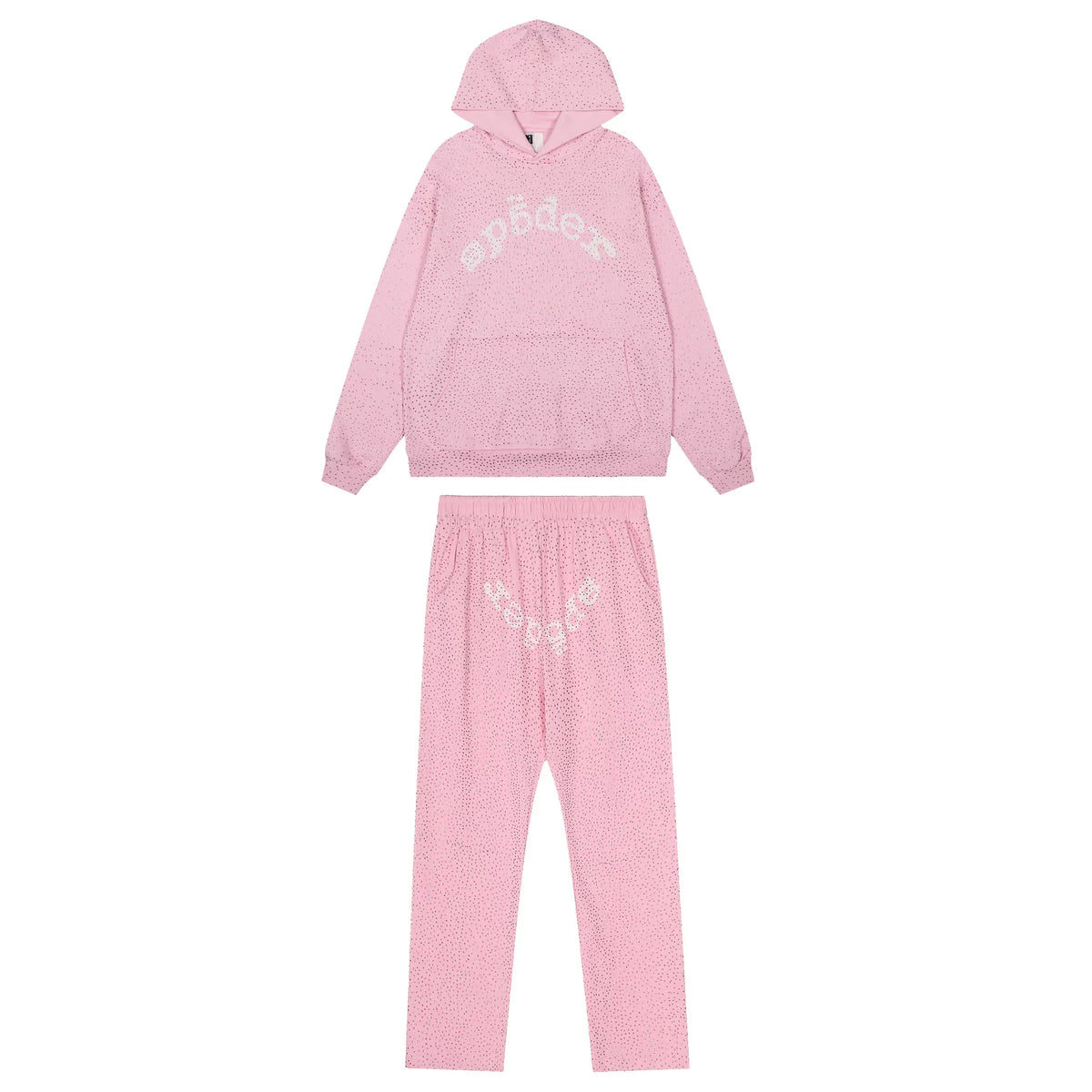 Sp5der Web Tracksuit Set - Light Pink / Heavy Fleece Lined