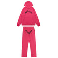 Sp5der Logo Tracksuit Set - Hot Pink / Light Fleece Lined